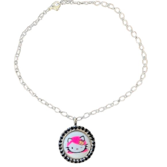 RARE Tarina Tarantino Hello Kitty Pink Head Collection Necklace - Picture 1 of 5
